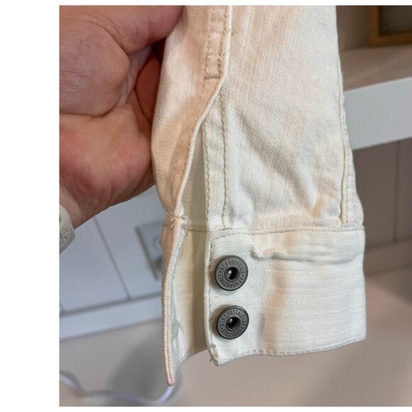 Aeropostale White Denim Jacket Med Rhinestone Strawberry Embellished Y2K Style - Picture 7 of 16